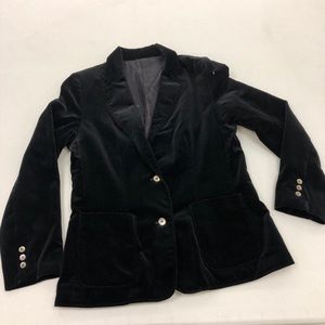 Black velvet dressy blazer coat jacket holiday 14